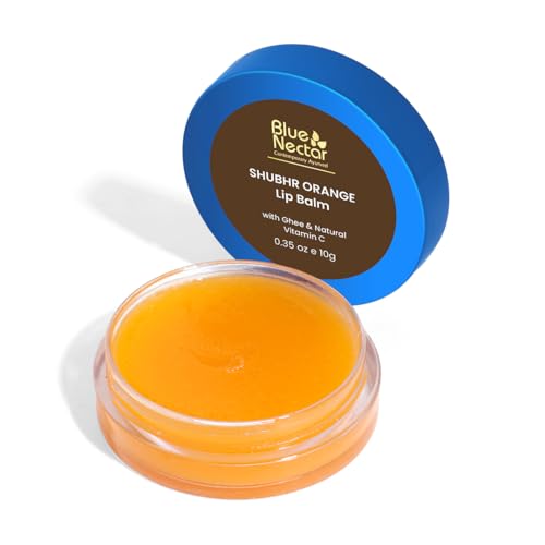 Blue Nectar Shubhr Lip Balm - Deep Hydration with Ghee & Natural Oils, 100% Ayurvedic - 0.5 oz