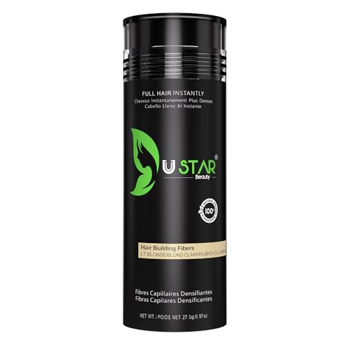 Ustar Hair Building Fibers - Natural Volume for Thinning Hair, Light Blonde - 0.97oz