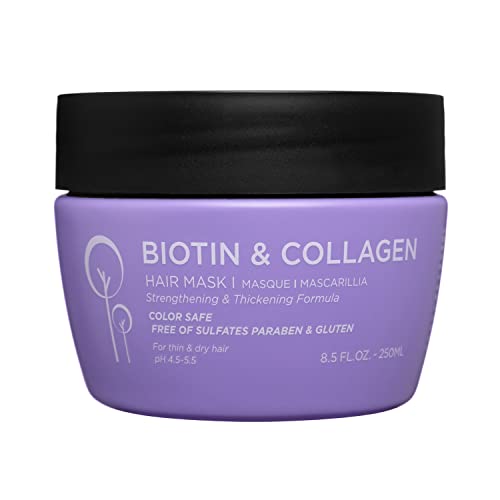 Luseta Biotin & Collagen Hair Mask - Nourishes, Hydrates, Promotes Growth for Thin Hair - 8.5oz