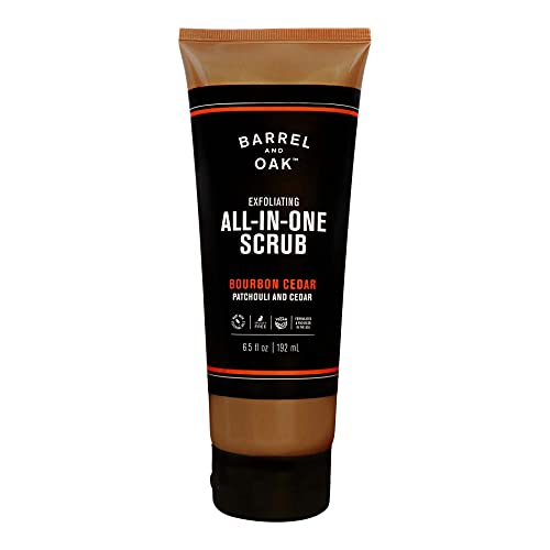 Barrel and Oak Body Scrub - Deep Cleansing Exfoliator, Cedarwood & Bourbon Scent - 6.5oz