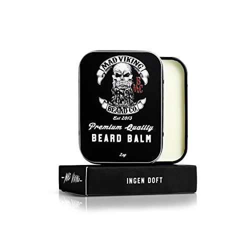 Mad Viking Beard Company Beard Balm - All Natural Hold, Cruelty-Free, Unscented - 2oz