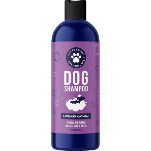 Gentle Dog Shampoo - Cleansing Oatmeal & Aloe, Lavender Vanilla Scent, 16oz - Made in USA