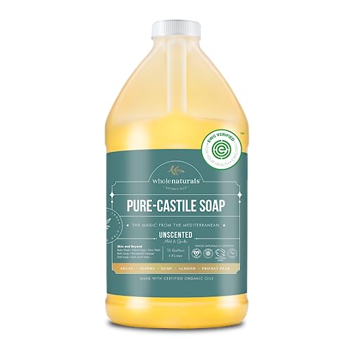 WHOLENATURALS Castile Liquid Soap - EWG Verified, Natural & Non-GMO - 64 Fl Oz, Unscented