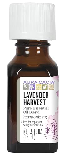 Aura Cacia Lavender Harvest Essential Oil - Relaxation Benefits, Pure Ingredients - 0.5 fl. oz.