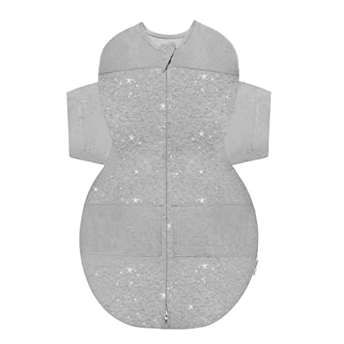 Happiest Baby SNOO Sleep Sack - Promotes Healthy Hips, 100% Organic Cotton, Graphite Stars, Small