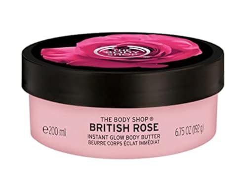 The Body Shop British Rose Body Butter - Nourishing Vegan Moisturizer, Floral Scent - 6.75 oz