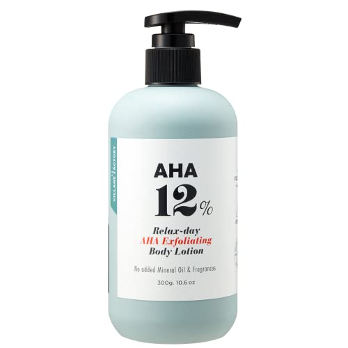 VILLAGE11FACTORY AHA 12% Body Lotion - Exfoliating, Hydrating, Paraben-Free - 10.6 Oz