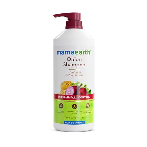 Mamaearth Onion Shampoo - Reduces Hair Loss, Nourishes Scalp, Plant Keratin - 33.81 Fl Oz