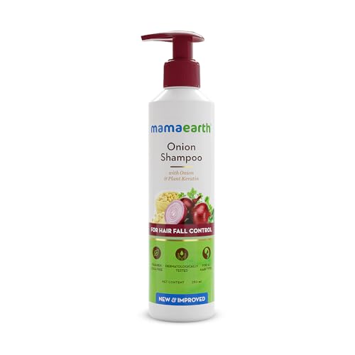 Mamaearth Onion Shampoo - Reduces Hair Fall, Plant Keratin Nourishment - 8.45 Fl Oz