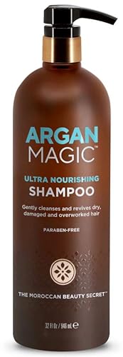 Argan Magic Ultra Nourishing Shampoo - Restores Damaged Hair, Paraben & Cruelty Free - 32oz