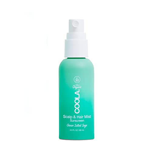 COOLA Scalp Spray & Hair Sunscreen Mist - UV Protection, 70% Organic, Ocean Salted Sage - 2 Fl Oz