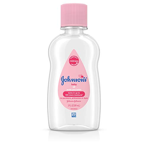 Johnson's Baby Oil - Locks in 10x More Moisture, Hypoallergenic & Gentle - 3 fl oz