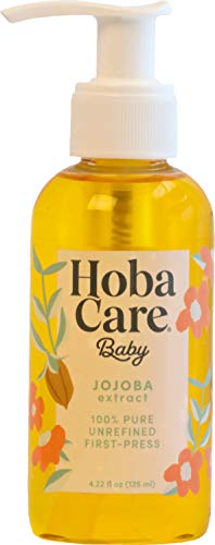 HobaCare Baby Body Oil - Soothes Cradle Cap & Dry Skin, Cold Pressed Jojoba - 4.22 fl oz