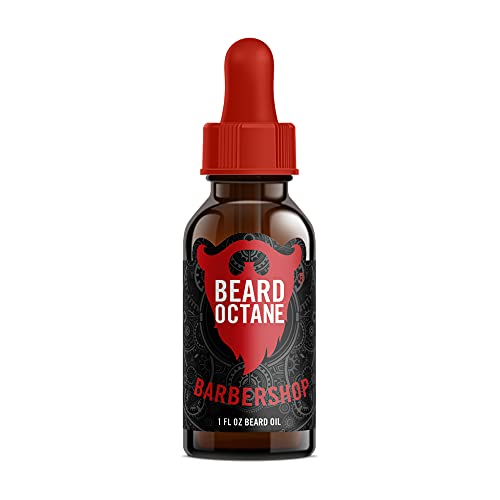 Beard Octane Barbershop Beard Oil - Promotes Softer Beards, Argan & Jojoba Oil - 1 Oz