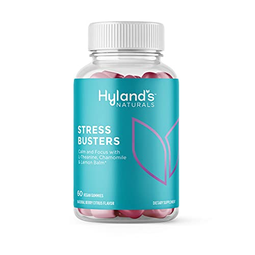 Hyland's Stress Busters Gummies - Calm & Focus with L-Theanine, Vegan, Raspberry Flavor - 60ct