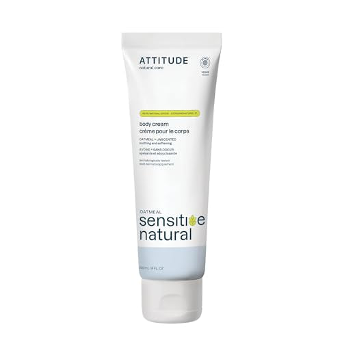 ATTITUDE Body Lotion for Sensitive Skin - EWG Verified, Vegan, Oat Extract, Unscented - 8 Fl Oz