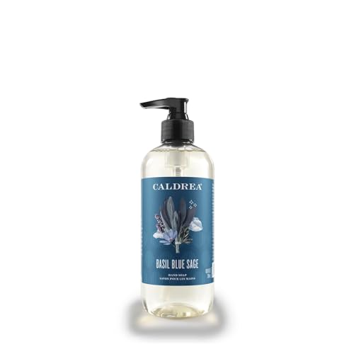 Caldrea Hand Soap - Gentle Aloe Vera & Olive Oil Cleanser, Basil Blue Sage Scent - 10.8oz