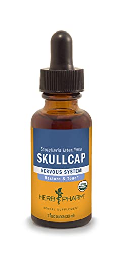 Herb Pharm Organic Skullcap Liquid Extract - Nervous System Support, Vegan, Non-GMO - 1oz