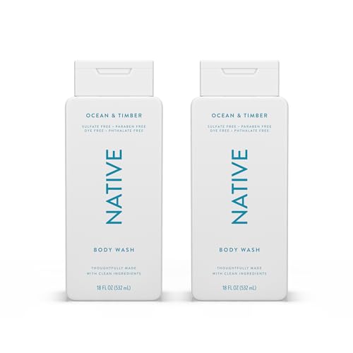 Native Body Wash - Hydrating & Softening, Naturally Derived Ingredients - Ocean & Timber 18oz 2Pk