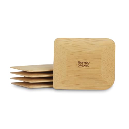 Bambu Bamboo Pot Scrapers - Effectively Clean Stuck Food, USDA Organic - Set of 5, 2.75"