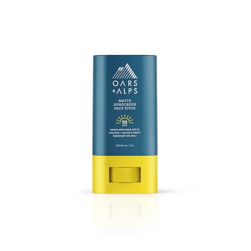 Oars + Alps Matte Sunscreen Stick SPF 50 - Broad Spectrum Protection, Water Resistant - 0.6oz