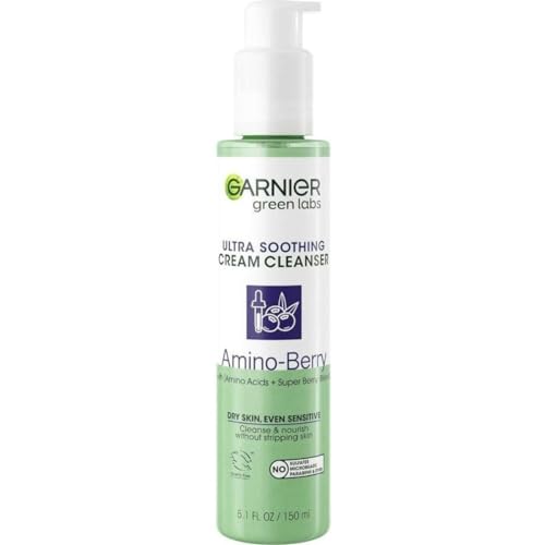 Garnier Green Labs Cream Cleanser - Hydrates & Soothes Skin, Vegan & Allergy Tested - 5.07 fl oz