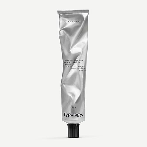 Typology Night Cream - Exfoliates with 6% AHA & Lavender, 94% Naturally Derived - 50ml