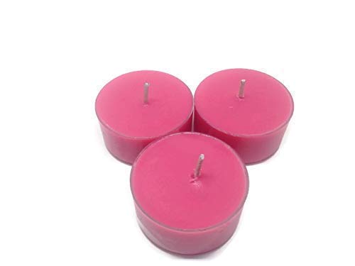 Pure Organic Pink Tealight Candles - Non-Toxic, Vegan, Clean Burning - Pack of 20