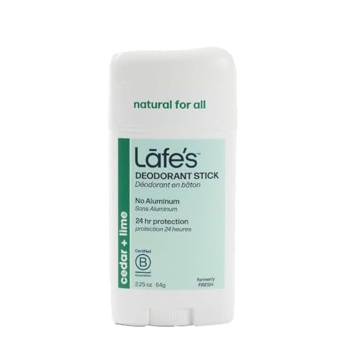 Lafe's Natural Deodorant Stick - 24-Hour Protection, Vegan & Cruelty-Free - Cedar & Lime, 2.25oz