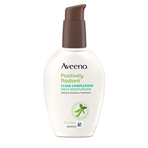 Aveeno Moisturizer - Acne Treatment with Salicylic Acid & Soy for Clear Skin - 4 FL OZ