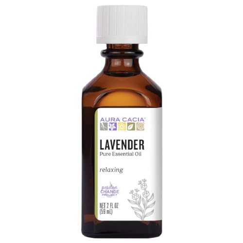 Aura Cacia Lavender Essential Oil - Calming Aroma, Vegan & Purity Tested - 60ml (2 fl oz)