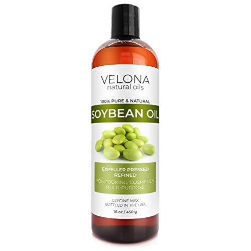 velona Soybean Oil - 100% Pure Carrier Oil for Skin & Hair Hydration, Refined - 16 Fl Oz