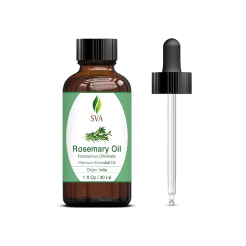 SVA Rosemary Essential Oil - Nourishing Hair & Skin Care, Aromatherapy - 1 Fl Oz with Dropper