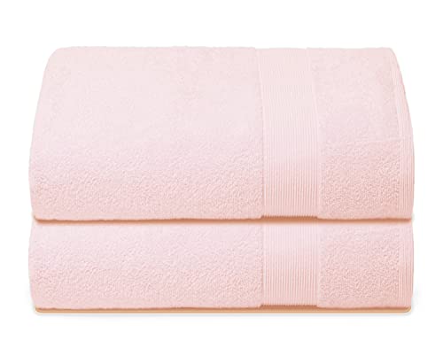 Belizzi Home Bath Sheet Set - Ultra Soft, Highly Absorbent, 100% Pure Cotton - 2 Pack 35x70, Pink