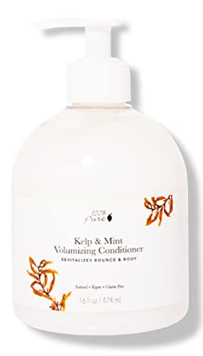 100% PURE Kelp & Mint Conditioner - Moisturizes, Boosts Volume & Growth, Sulfate-Free - 16 Fl Oz