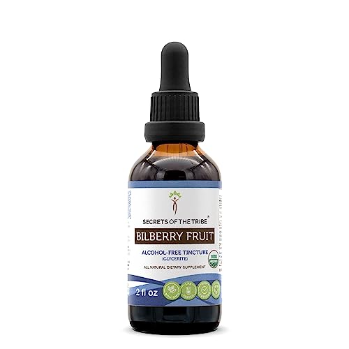 Secrets of the Tribe Bilberry Herbal Supplement - High-Potency, USDA Organic, Alcohol-Free - 2 oz