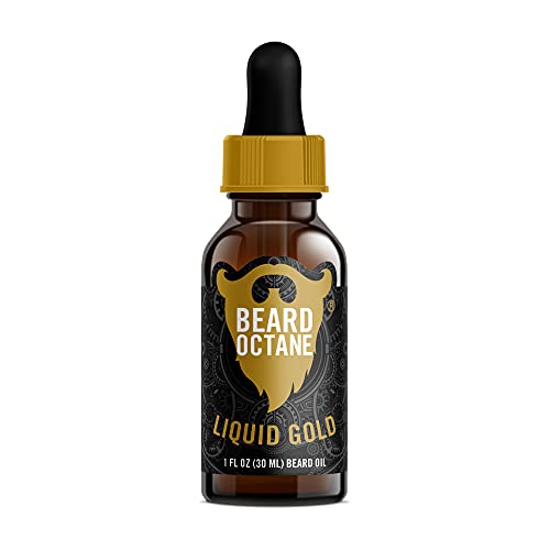 Beard Octane Liquid Gold Beard Oil - Promotes Softer Beards, Natural Ingredients - 1 Oz