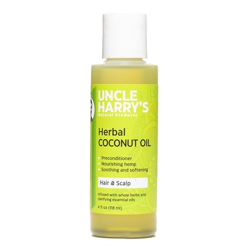 Uncle Harry's Herbal Coconut Oil - Nourishing Hair Treatment, Natural Ingredients - 4oz