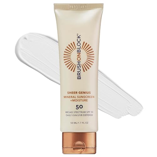 Brush On Block Mineral Sunscreen & Moisturizer - SPF 50, Broad Spectrum Protection - 1.7 oz