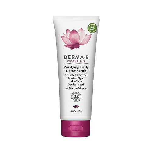 DERMA E Purifying Facial Detox Scrub - Cleanses, Detoxifies with Charcoal & Seaweed - 4oz