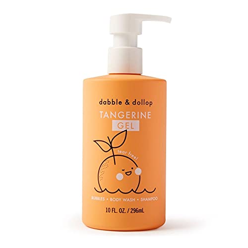 Dabble & Dollop Tangerine Shampoo & Body Wash - Natural, Tear-Free, Vegan - 10oz