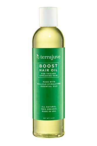 Terrajuve Boost Hair Oil - Promotes Thicker Hair with Organic Essential Oils - 8oz