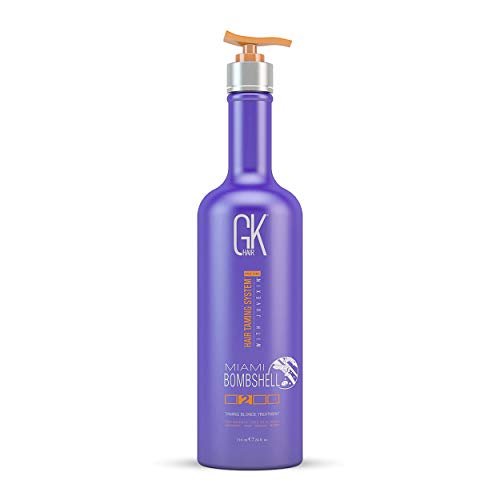 GK HAIR Treatment - Tames Frizz, Neutralizes Brassiness, Nourishing Purple Formula - 24 Fl Oz