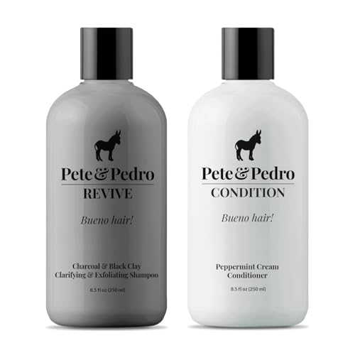 Pete & Pedro Shampoo & Conditioner Set - Deep-Cleansing Detox, Hydrates & Repairs - 8.5 oz each