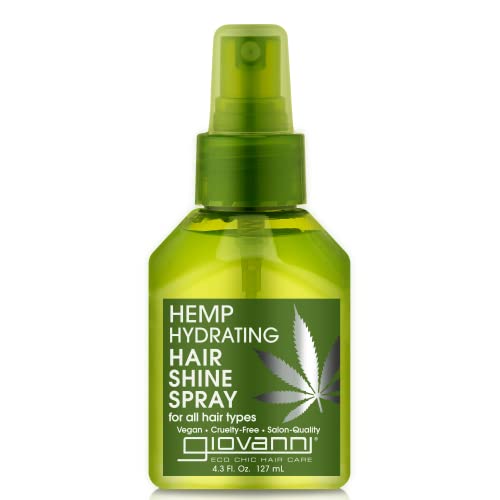 GIOVANNI Hemp Hydrating Hair Shine Spray - Moisturizes & Revitalizes Damage, Color Safe - 4.3oz