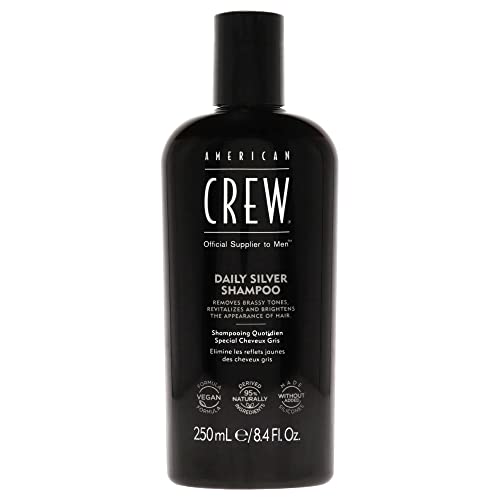 American Crew Silver Shampoo - Minimizes Yellow Tones, Naturally Derived, Vegan - 8.4 Fl Oz