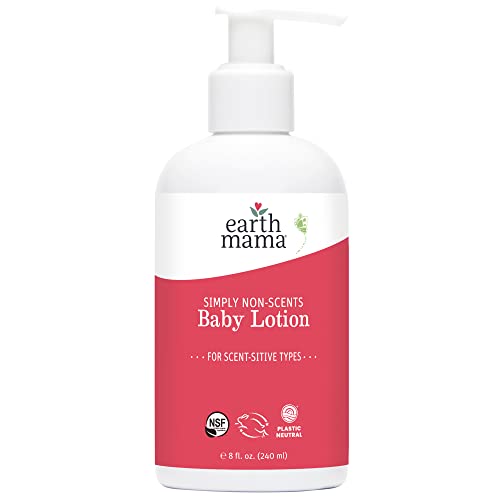 Earth Mama Baby Lotion - Moisturizing Calendula Cream for Sensitive Skin, Fragrance Free - 8oz