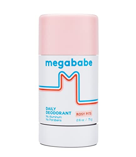 Megababe Deodorant - Aluminum-Free, Plant-Powered Odor Protection, Rosy Scent - 2.6 oz