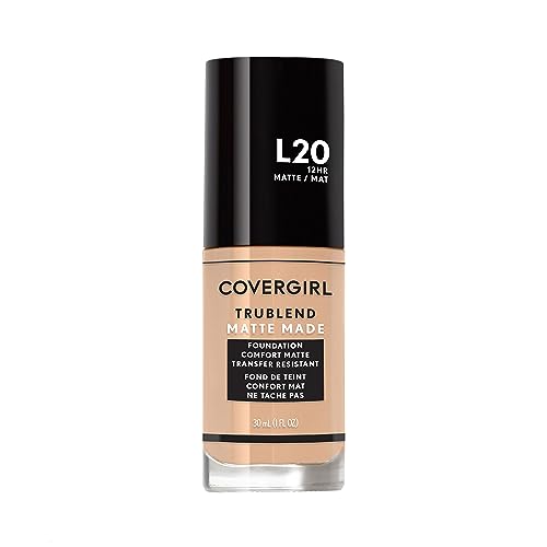 COVERGIRL TruBlend Matte Made Foundation - Flawless Matte Finish, Oil Absorbent, 40 Shades - 1 Fl Oz