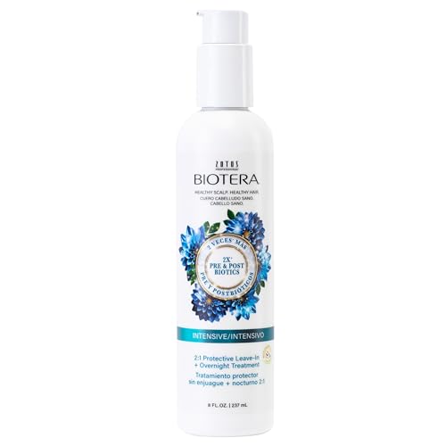 Biotera Leave-In & Overnight Treatment - Strengthens Hair, Microbiome Certified - 8 Fl Oz